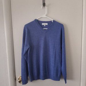 Turnberry Blue V-Neck 100% Wool Sweater